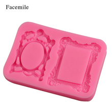 Facemile 1PCS Fashion Frame Mirror Shape Cake Decorating Tools Chocolate Mold For Kitchen Baking DIY Fondant Silicone Mold 2024 - buy cheap