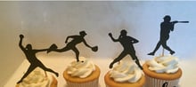 Topo de cupcake com silhueta de softball, decoração para festa, chá de panela, casamento, noivado, aniversário 2024 - compre barato