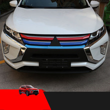 Front car mark Decorative strip intermediate net Decorative bright strip car Accessories For Mitsubishi ECLIPSE CROSS 2018 2019 2024 - buy cheap