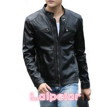 Laipelar 5XL Men's Leather Jackets Men Stand Collar Coats Male Motorcycle Leather Jacket Casual Slim Brand Clothing 2024 - buy cheap