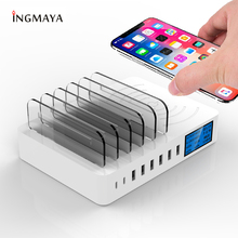 INGMAYA Qi Carregador Sem Fio LEVOU Show de Tipo C Vários Porta USB de Carregamento Para o iphone XR Xs X Samsung S9 Huawei adaptador 9 P30 Pro Mi 2024 - compre barato