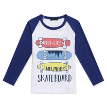 Hot Sale Fashion Children Clothing Raglan Long Sleeve T-Shirt Boys Cotton O-Neck Tees Skateboard Kids Shirt Printed Child Tshirt 2024 - buy cheap