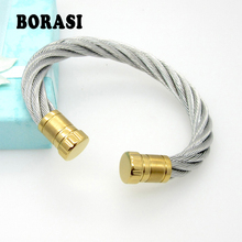New Arrival Body Jewelry Personalized Steel Wire Twist Open Wild Cuff Bracelet Bangle 2024 - buy cheap