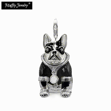 Black Bulldog Dog Pendant,Europe Style Muffiy Rebel Good Jewelry For Men And Women, Gift In 925 Sterling Silver 2024 - buy cheap