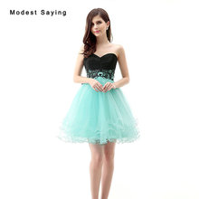 2017 New Lace Cocktail Dresses Girls Short Homecoming Prom Gowns Mint Green and Black Party Cocktail Dresses vestidos de coctel 2024 - buy cheap