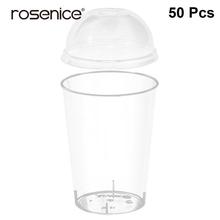 50pcs Milk Tea Cup Hard Plastic Disposable Drinking Transparent Takeaway Juice Cups with Lid for Iced Coffee Sodas 300ml 2024 - buy cheap