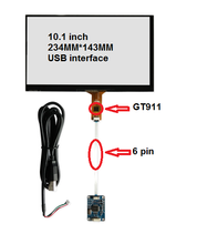 10.1 polegada tela de toque capacitivo 234*143 IC: GT911 6 pinos USB cartão de controle é aplicável para o Windows 7 8 10 livre em disco 2024 - compre barato