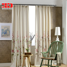 Linen Cotton Fabric Luxury Curtains Blackout For Bedroom Blinds Drapes Pastoral Chinese Floral Window Cortinas For Living Room 2024 - buy cheap