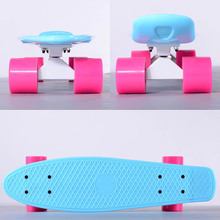 Patinete infantil, skateboard azul completo com placa banana e 4 rodas, baralho de skate 2024 - compre barato