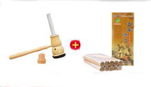 Caja de moxibustión de ombligo caja de madera moxa moxibustion spa con 10 piezas de 5 años de palo de moxa 2024 - compra barato