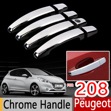 For Peugeot 208 Chrome Handle Covers Trim Set 2012-2016 Active Allure GTI Car Accessories Stickers Car Styling 2013 2014 2015 2024 - buy cheap
