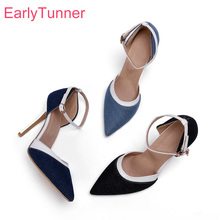  Brand New Summer Fashion Black Blue Women Formal Sandals Super High Heels Lady Shoes EM192 Plus Big Small Size 11 30 43 47 2024 - buy cheap