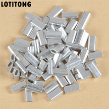 LOTITONG 100pcs/lot 1.0mm-2.0mm Oval Aluminum Tube Fishing Line Crimping Sleeves Tube Connector Durable Fishing Wire Tube flat 2024 - buy cheap