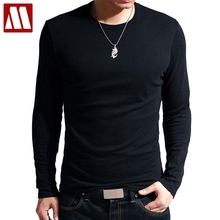 Camiseta ajustada para hombre, camiseta térmica de culturismo muscular, medias de compresión con cuello redondo, ropa de Fitness de manga larga, la más nueva 2024 - compra barato