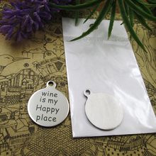 20pcs--"Wine Is My Happy place"stainless steel charms more style for choosing DIY pendants for necklace 2024 - buy cheap