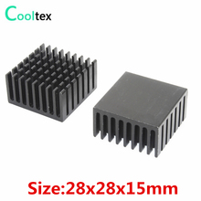 10pcs/lot 28x28x15mm Aluminum Heatsink black heat sink radiator for Electronic Chip VGA RAM IC LED COOLER cooling 2024 - buy cheap