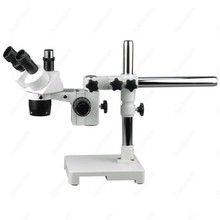 Trinocular Stereo Microscope--AmScope Supplies 10X-20X-30X-60X Trinocular Stereo Microscope with Single Arm Boom Stand 2024 - buy cheap