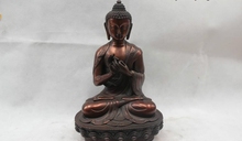 Тибет, буддизм Бронзовый сиденья Шакьямуни Амитабха Будда статуя 30 см 2024 - купить недорого