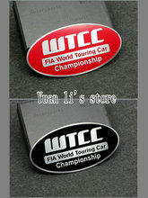 1 Pcs Car Badge Emblem Sticker Aluminum WTCC car body stick 86*44mm  Car Styling 2024 - buy cheap
