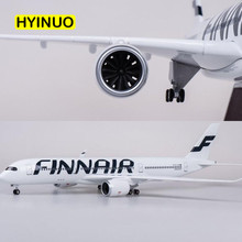 47CM 1/142 Scale Airplane Airbus A350 Finland FINNAIR Airline Model W Light and Wheel Diecast Plastic Resin Plane For Collection 2024 - buy cheap