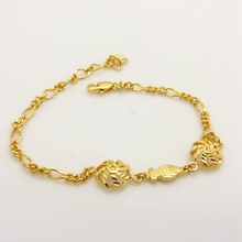 2-Flower Fish Patterned Lovely Bracelet  Yellow Gold Filled Chain Bracelet Anklet For Women 2024 - buy cheap