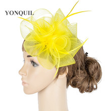 Crinoline Material Make For Women Wedding Fascinators Hat Party Heapiece Church Occasion Headwear Feather Hair Accessory MYQ041 2024 - buy cheap