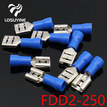 FDD2-250 Female Insulated Electrical Crimp Terminal for 1.5-2.5mm2 Connectors Cable Wire Connector 100PCS/Pack FDD2.5-250 FDD 2024 - buy cheap