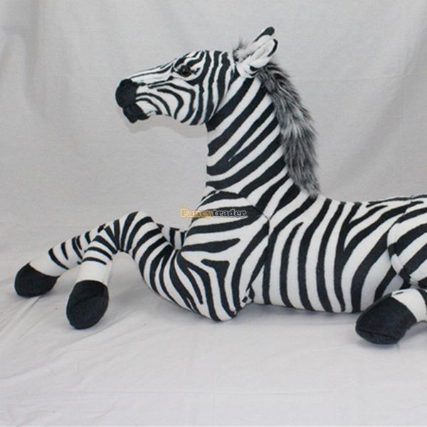 Fancytrader 43'' Giant Plush Stuffed Simulated Lifelike Zebra Ridable 4 Models 