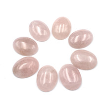 Quartzo rosa pedra Dome Cabochão Oval Plano Voltar cabochão pedra 12 8x10mm x mm 13 16x18x25 18mm mm 2024 - compre barato