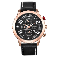 Розовое золото часы Топ Известный люксовый бренд часы мужские кожаный ремешок Дата кварцевые наручные часы мужские спортивные часы Relogio Masculino 8193 2024 - купить недорого