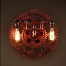 Nordic Loft Style Iron Water Pipe Lamp Edison Wall Sconce Retro Gear Wall Light Fixtures For Home Vintage Industrial Lighting 2024 - buy cheap