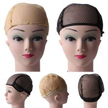 Hairnets Good Quality Mesh Weaving Black Wig Hair Net Making Caps Weaving Wig Cap & Hairnets Opened at One Ends Black Beige 2024 - buy cheap