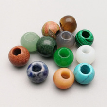 Fashion natural stone big hole beads mixed 24pcs for Jewelry making charm 12mm for bracelet Earrings accessories Free shipping 2024 - buy cheap