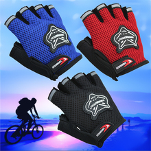 MTB Men Short Half Finger Bicycle Breathable Anti-shock Outdoor Sports Gloves Road Bike Cycling Riding Blue Anti-slip Gloves 2024 - buy cheap