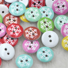 Botones de madera 100 Uds patrón de nieve mixto para coser y álbum de recortes 15mm WB226 2024 - compra barato