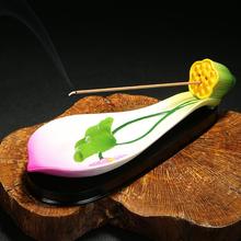 Aromatherapy incense burner furnace aroma of Lotus leaf tea ornaments Wo Fragrant incense, ceramic incense stick incense 2024 - buy cheap