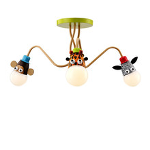 Kid's Room Lighting Modern 3heads Animal Pendant Lights Child Bedroom Lamp E27 LED For Living Room  Home Decoration Lamps 2024 - buy cheap