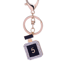 Creative Novelty Rhinestone Perfume Bottle Key Chain Ring Holder Alloy Handbag Keyring Charm Women Bag Pendant Jewelry Gift R132 2024 - buy cheap