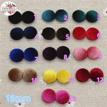50pcs mix color Flatback cordur Fabric Covered round Buttons Home Garden Crafts Cabochon Scrapbooking Button 13mm 2024 - buy cheap