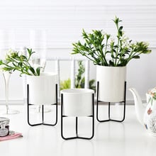 Nordic cerâmica vaso de mesa ferro vaso arte flowerpot casa sala estar escritório decoração flor vaso 2024 - compre barato