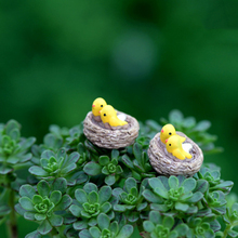 DIY Cute Nest with Birds Fairy Garden Miniatures Gnomes Moss Terrariums Resin crafts figurines For Home Decoration 2024 - buy cheap