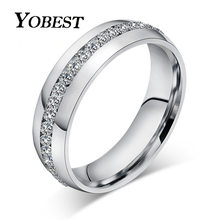 YOBEST 2018 New Fashion Crystal Rings for Women Gold Color Color Stainless Steel Jewerly Gifts 2024 - buy cheap