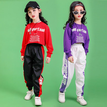 Ropa de Hip Hop para niños, Top corto, camiseta de manga larga, pantalones de calle informales para correr, traje de baile de Jazz 2024 - compra barato