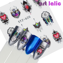 Diseño de tatuaje de agua para manicura, calcomanía de transferencia de agua Punk Lolita, pegatinas de agua para decoración de uñas, envolturas de mariposa 2024 - compra barato