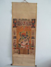 Rare old tibetan buddha paper painting , collect antique painting about tibet Thangka Big size :69 * 28 inch 2024 - buy cheap