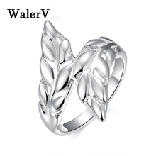 WalerV New for Women Rings  Color Fashion Charm Jewelry Feathers Ring for Lady Girl Set Wedding Finger Gift 2024 - buy cheap