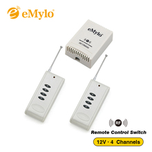 eMylo DC12V Smart Switch Wireless 433Mhz RF Remote Control Light Switch White Type Controller Transmitter 4-Channels Relay 2024 - buy cheap
