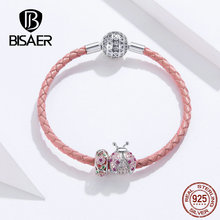 2021 Women Bracelets BISAER 925 Sterling Silver Ladybug Red Rope Silver Bracelets For Women Sterling Silver Jewelry ECB823 2024 - buy cheap