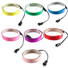 Jiguoor 1M 4 Modes Electroluminescent Tape EL Wire Glowing LED Rope Flat Strip Light with AA Battery Box 3V 2024 - buy cheap
