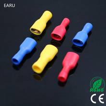 50pcs Insulated Splice Wire Cable Connector 6.3mm Crimp Electrical Terminals  Red Blue Yellow Kit FDFD 1.25-250 2.5-250 5-250 2024 - buy cheap